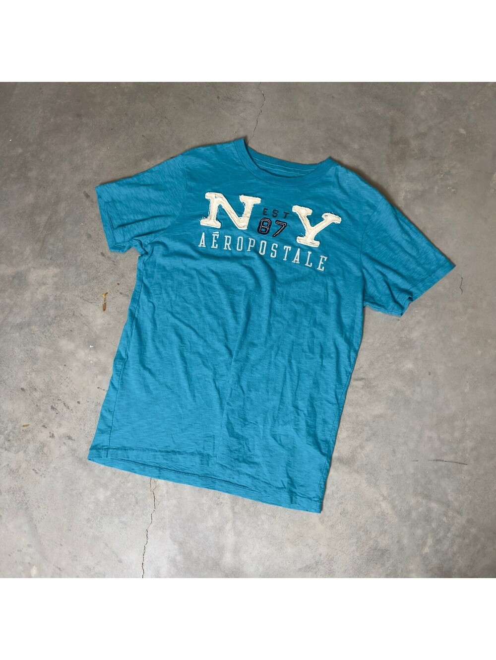 Aeropostale Mens XL Graphic T-Shirt Blue NY 87